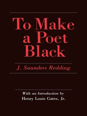 cover image of To Make a Poet Black